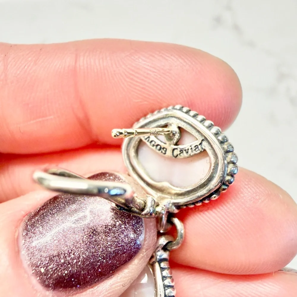 LAGOS Silver Earrings with Pink Mother of Pearl - Picture 4 of 5
